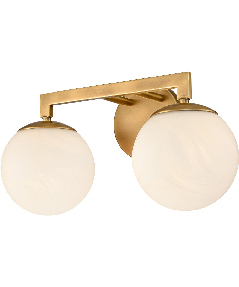 Gillian 16'' Wide 2-Light Vanity-Light - Natural Brass
