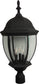 26"H Bent Glass 3-Light Outdoor Post Matte Black