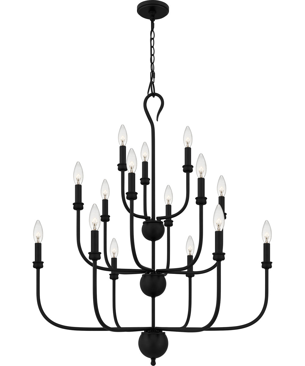Blanche 15-light Chandelier Matte Black