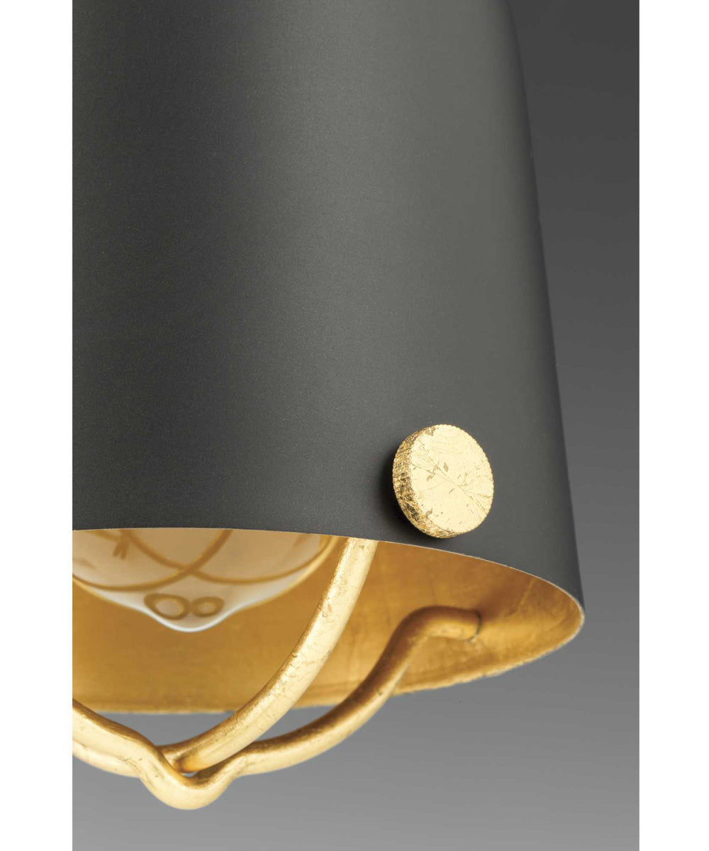 Era 1-Light Gold Global Pendant Light Matte Black