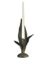 8 Inch H Lily & Leaves Metal Candle Holder Votive (Candles Not Included)