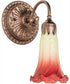 5" Wide Seafoam/Cranberry Pond Lily Victorian Wall Sconce
