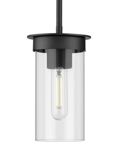 Kellwyn 1-Light Clear Glass Transitional Style Hanging Mini-Pendant Light Matte Black