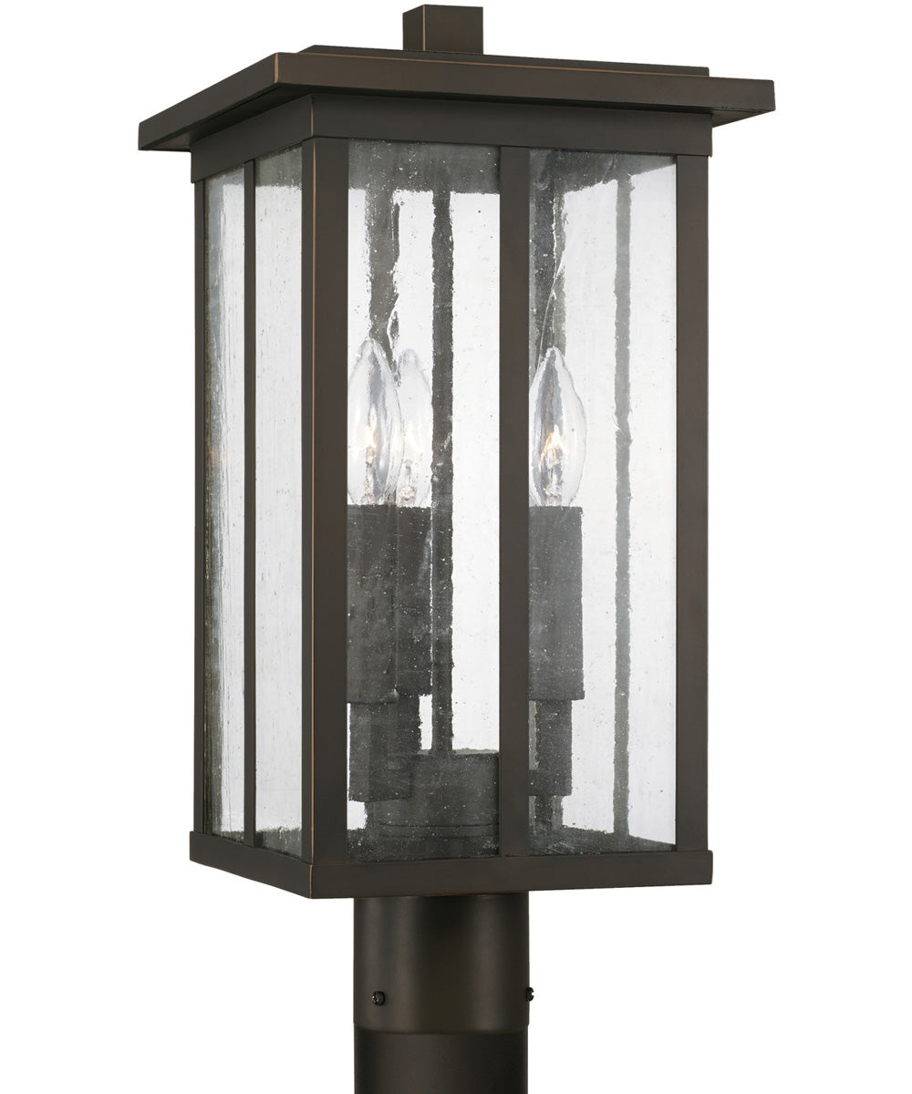 Barrett 3-Light Outdoor Post-Lantern Rain or Shine - Oiled Bronze