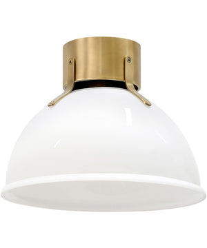 Argo 1-Light Small Flush Mount in Heritage Brass with Cased Opal Glass