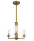 Sunburst 3-light Pendant Weathered Brass