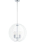 18"W Looking Glass 2-Light Pendant Polished Chrome