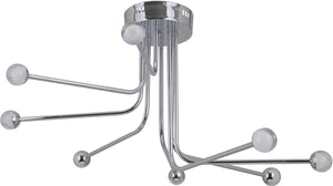 33"W Solis 8-Light LED Flush Mount Light Chrome