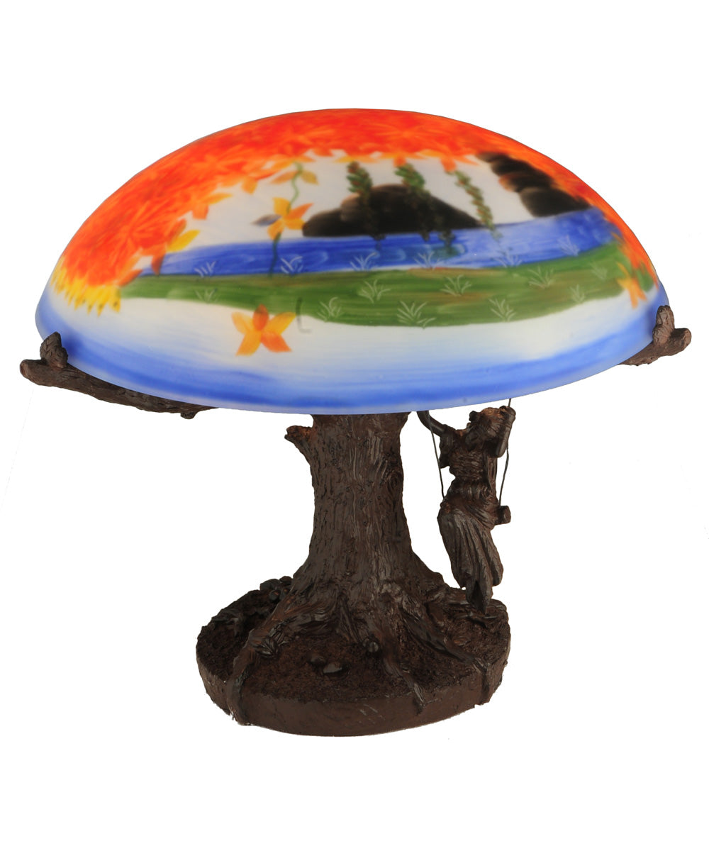 13"H Parrish Reveries Reverse Painted  Table Lamp