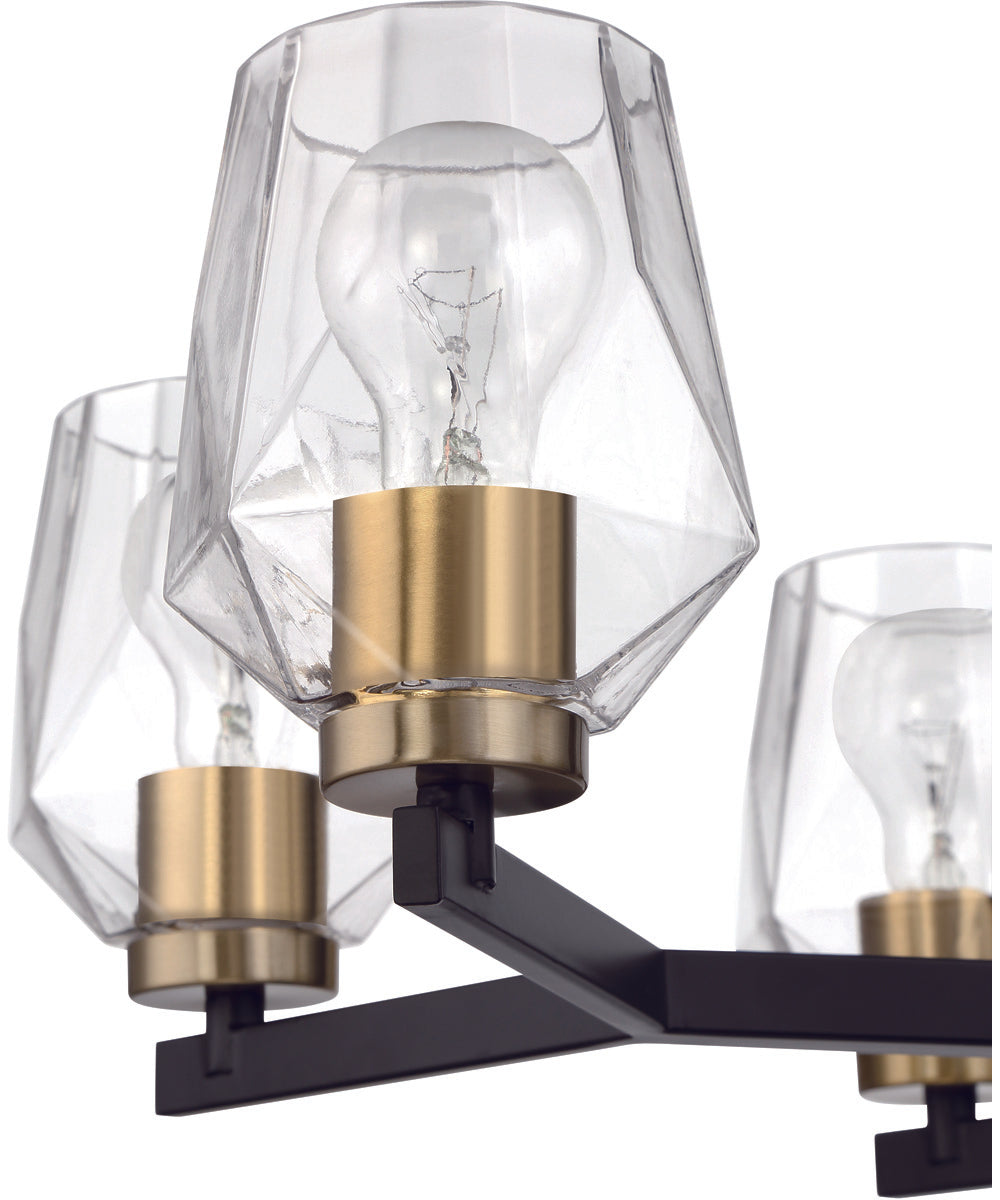 Avante Grand 6-Light Chandelier Flat Black/Satin Brass