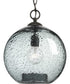 Malbec 1-Light Recycled Blue Textured Glass Global Pendant Light Antique Bronze