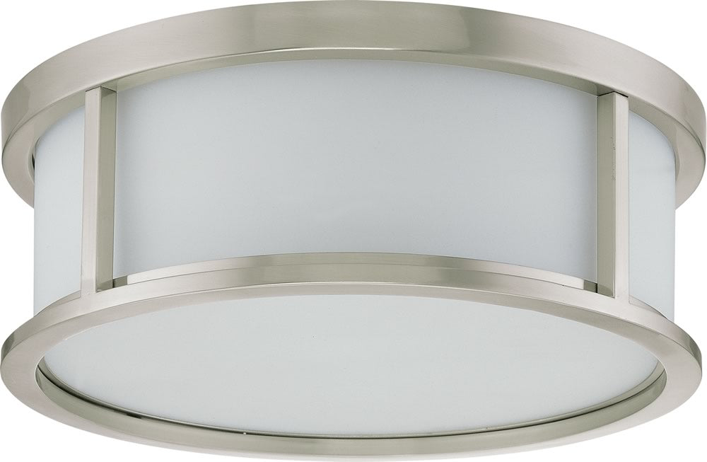 15"W Odeon 3-Light Close-to-Ceiling Brushed Nickel