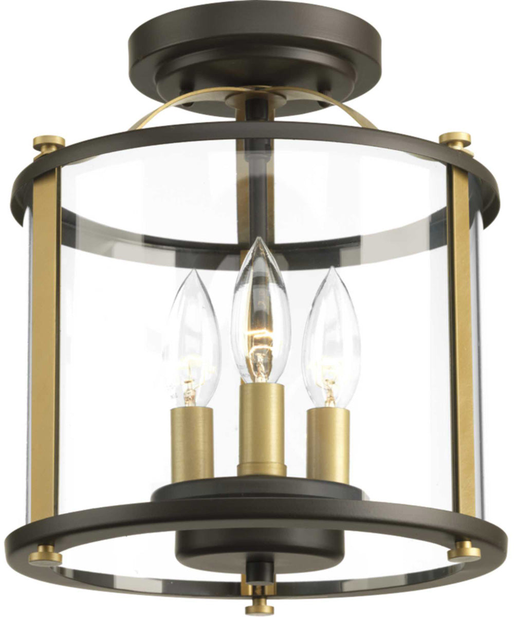Squire 3-Light Semi-Flush Convertible Antique Bronze