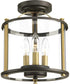 Squire 3-Light Semi-Flush Convertible Antique Bronze
