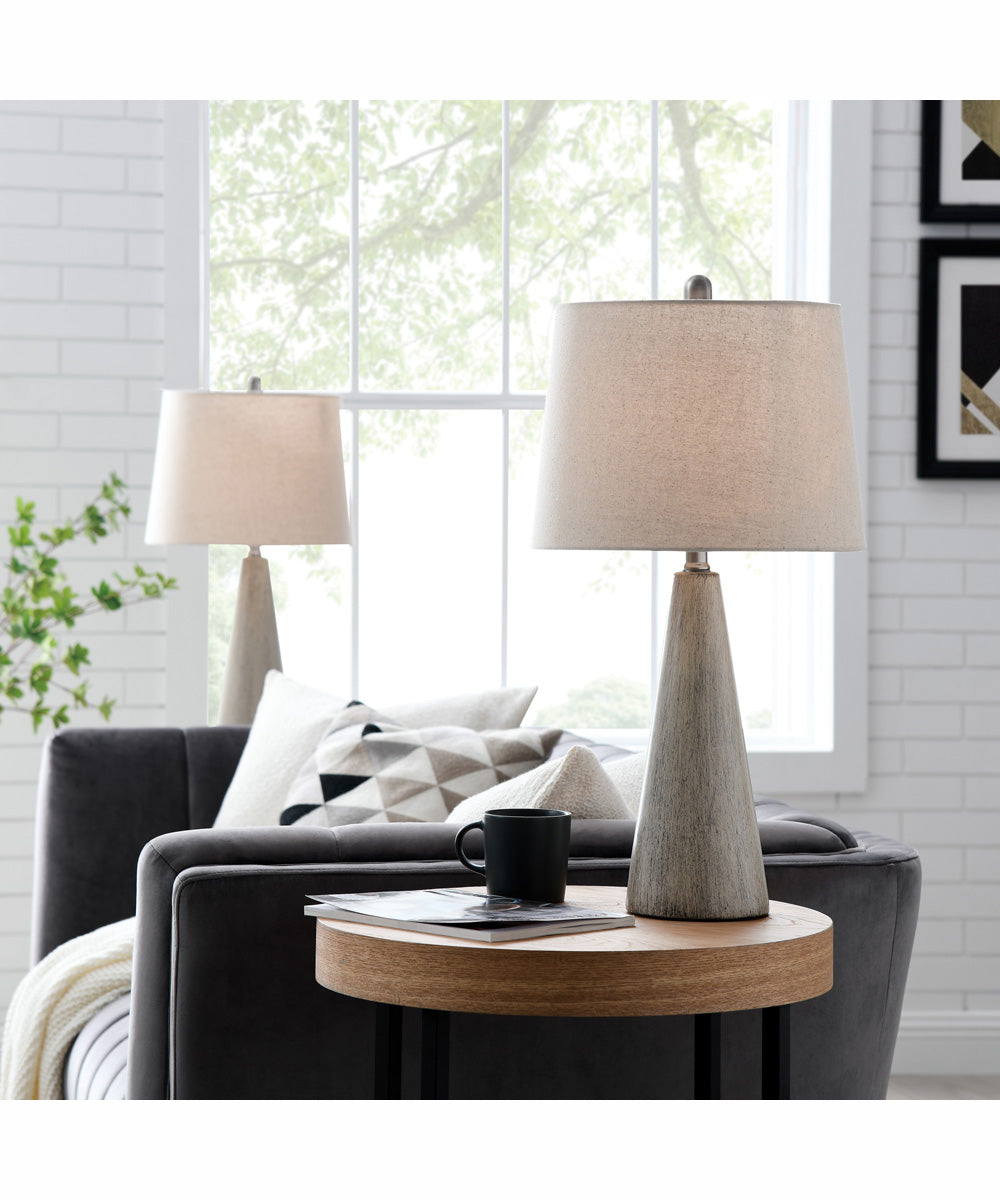 Pillan 1-Light 2 Pack-Table Lamp L.Brown Ceramichrome/ Oatmeal Linen