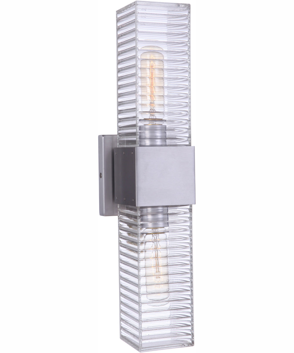 Ridge 2-Light Wall Sconce Satin Aluminum