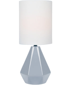 Mason 1-Light Mini Table Lamp Grey Ceramichrome/ White Linen Shade