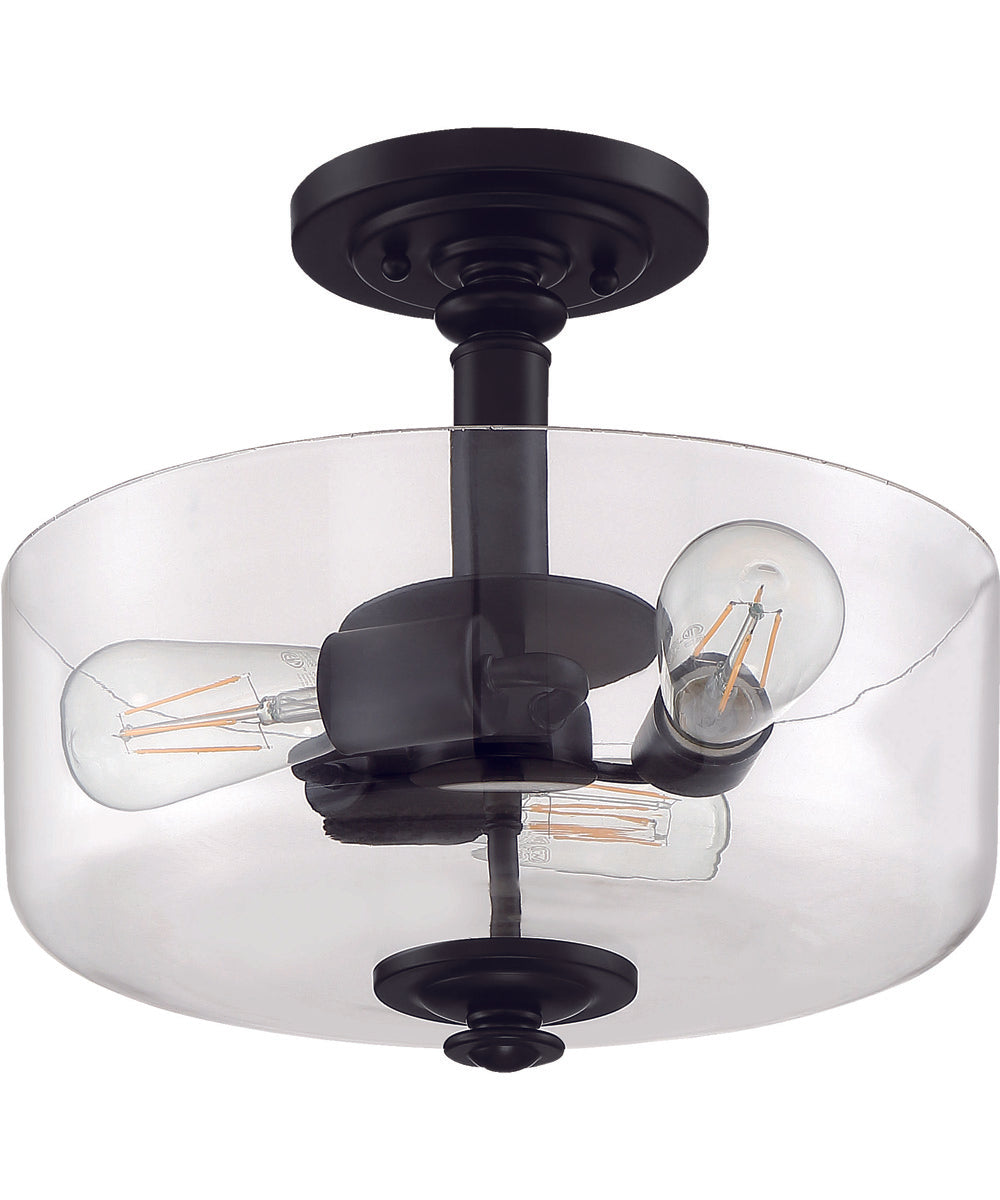 Dardyn 3-Light Convertible Semi Flush Flat Black