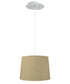 14" W 2 Light Pendant Sand Linen Shade with Diffuser, White Cord