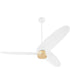 60" Brisa 1-light LED Patio Ceiling Fan Studio White w/ Aged Brass