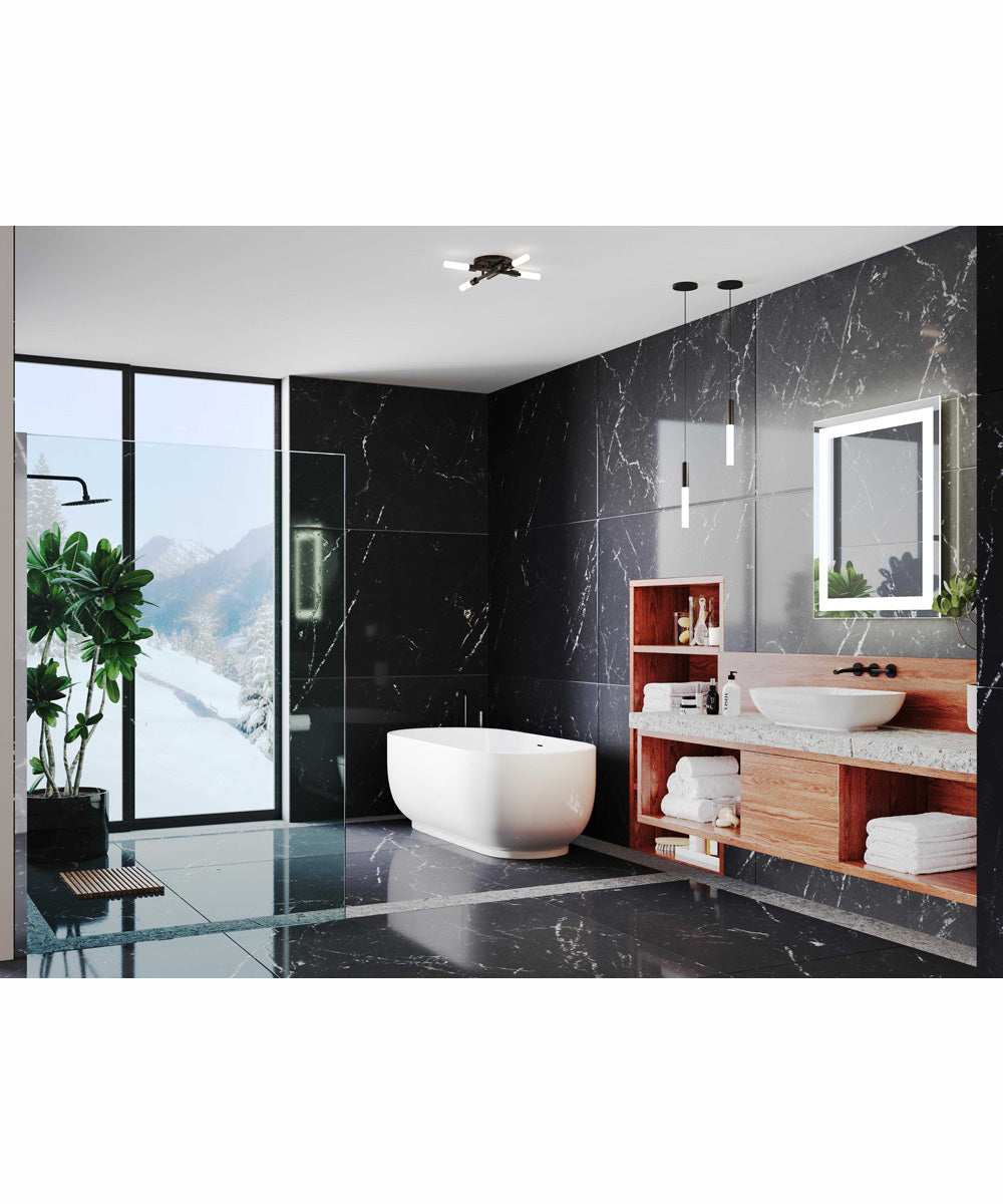 Captarent 30x36 in. Rectangular Illuminated Integrated LED Modern Mirror White