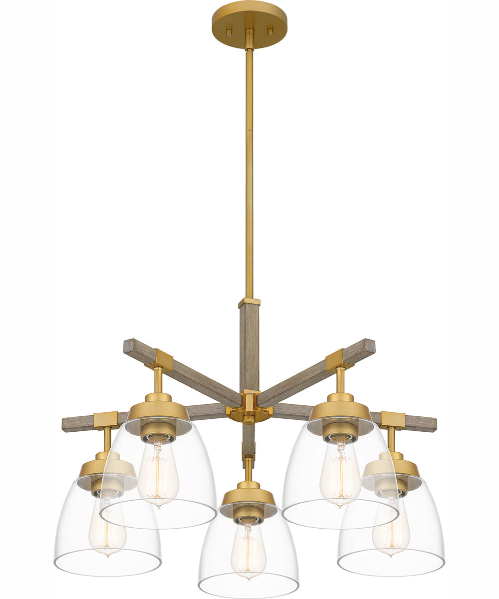 Burkett 5-light Chandelier Light Gold