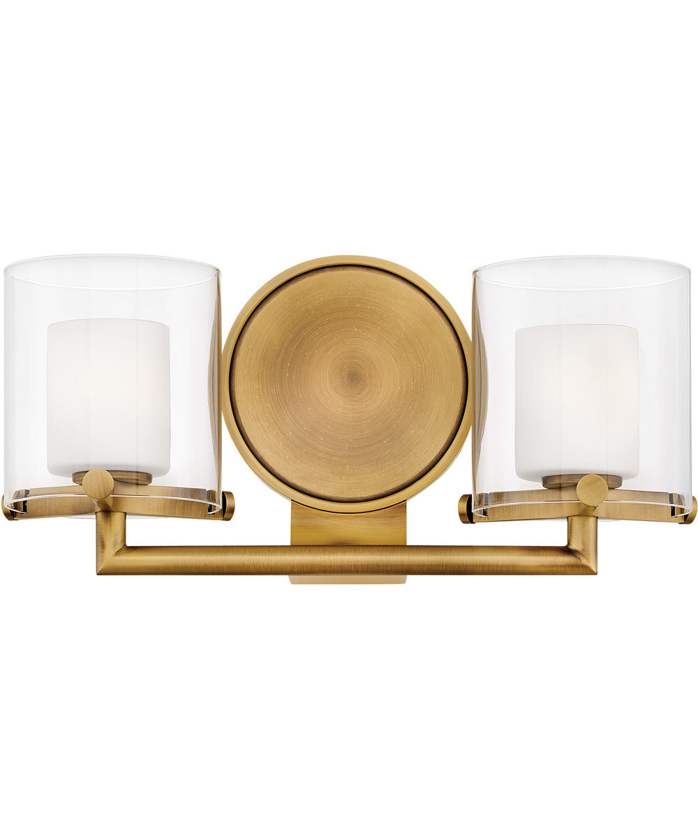 Rixon 2-Light Vanity in Heritage Brass