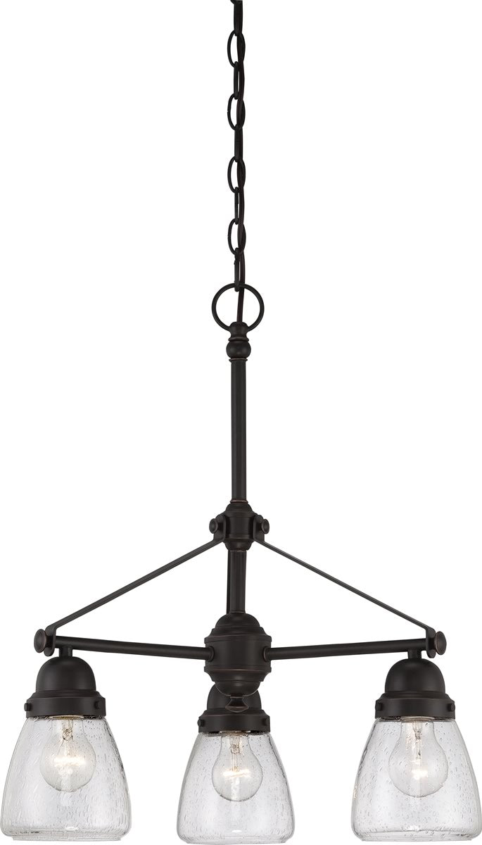 22"W Laurel 3-Light Chandelier Sudbury Bronze