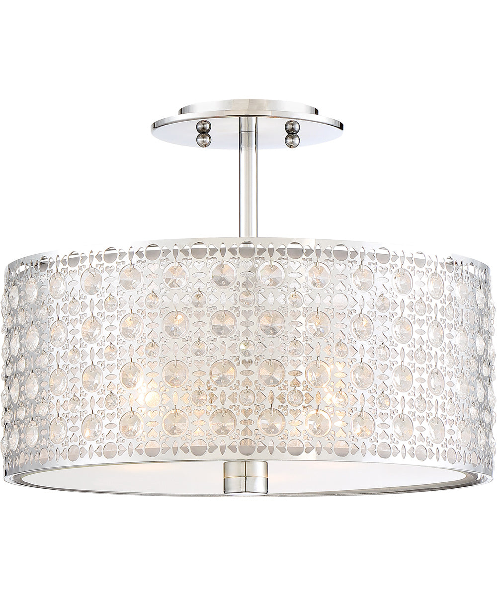 Verity Medium 3-light Semi Flush Mount Polished Chrome