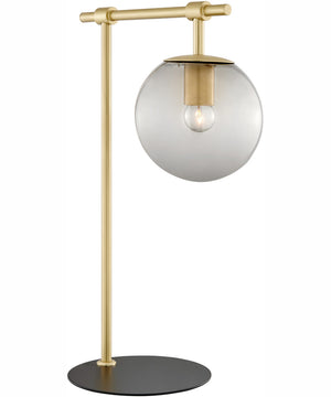 Lencho 1-Light Table Lamp Gold/Smoke Glass Shade