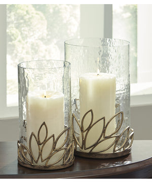 Pascal Candle Holder Set of 2 Antique Gold