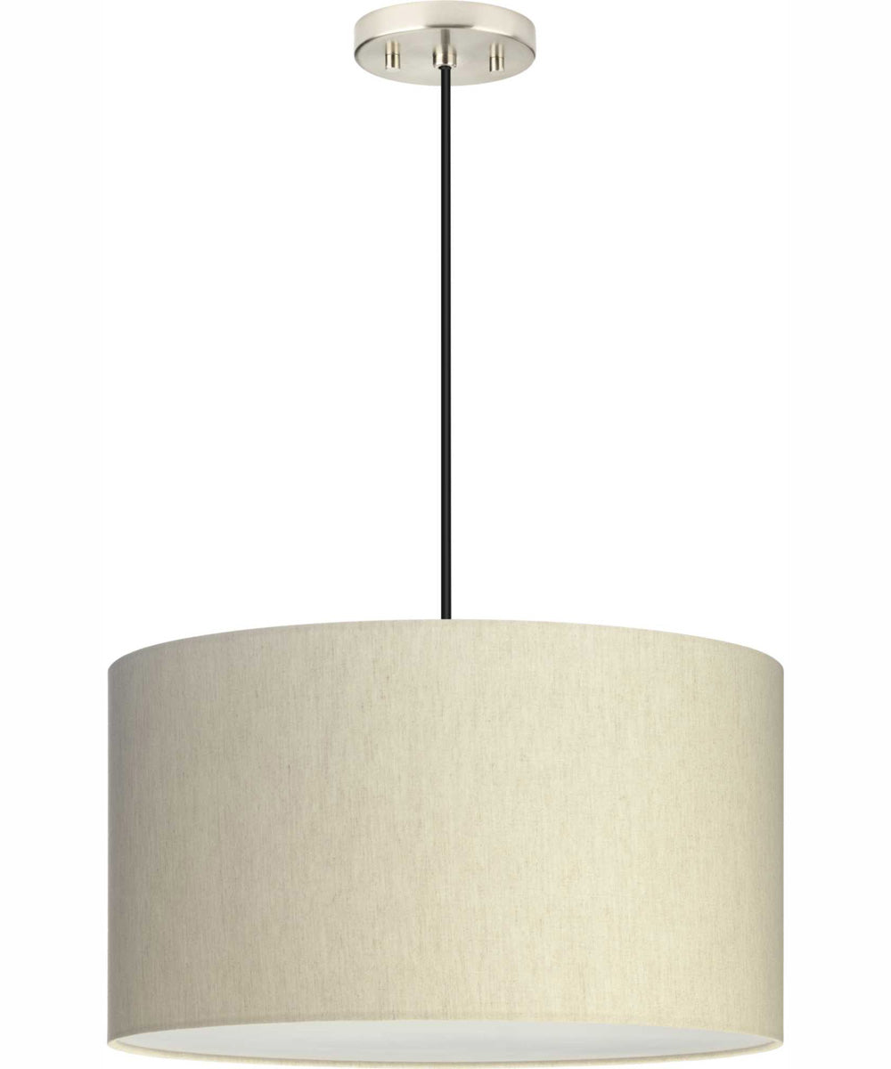Markor 1-Light Ecru Linen Shade Transitional Pendant Brushed Nickel;Matte Black;Vintage Brass
