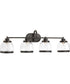 Judson 4-Light Clear Glass Farmhouse Bath Vanity Light Antique Bronze