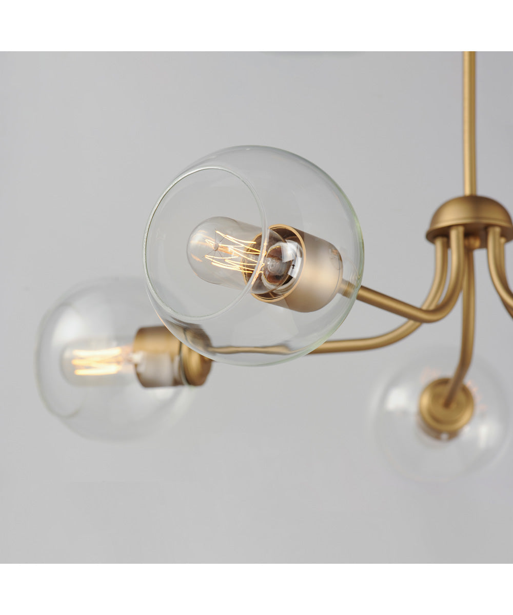 Knox 5-Light Globe Chandelier Natural Aged Brass