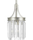 Glimmer 1-Light Clear Glass Luxe Mini-Pendant Light Silver Ridge