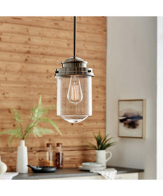 Mullican 1-Light Pendant Brushed Nickel/Glass Shade