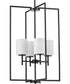 Replay 4-Light Etched White Glass Modern Pendant Light Textured Black