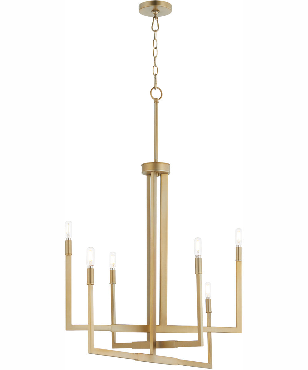 BOLERO 6-light Chandelier Aged Brass