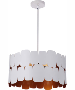 Sabrina 4-Light Pendant Matte White / Gold Luster
