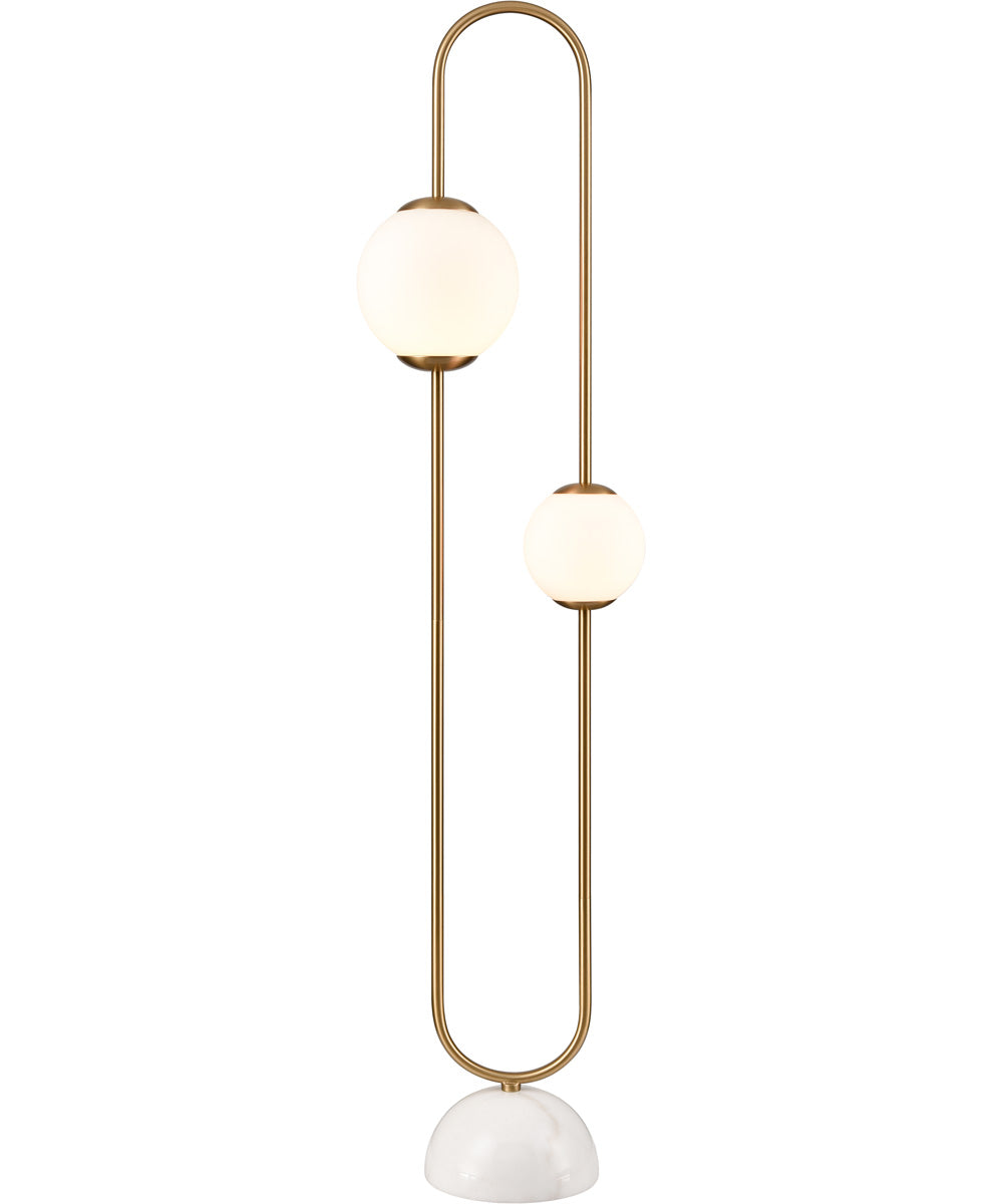 Bendel 57'' High 2-Light Floor Lamp - Aged Brass