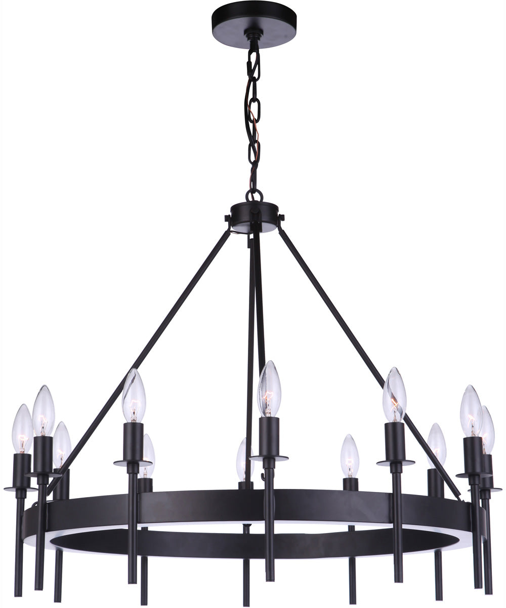Larrson 12-Light Chandelier Flat Black