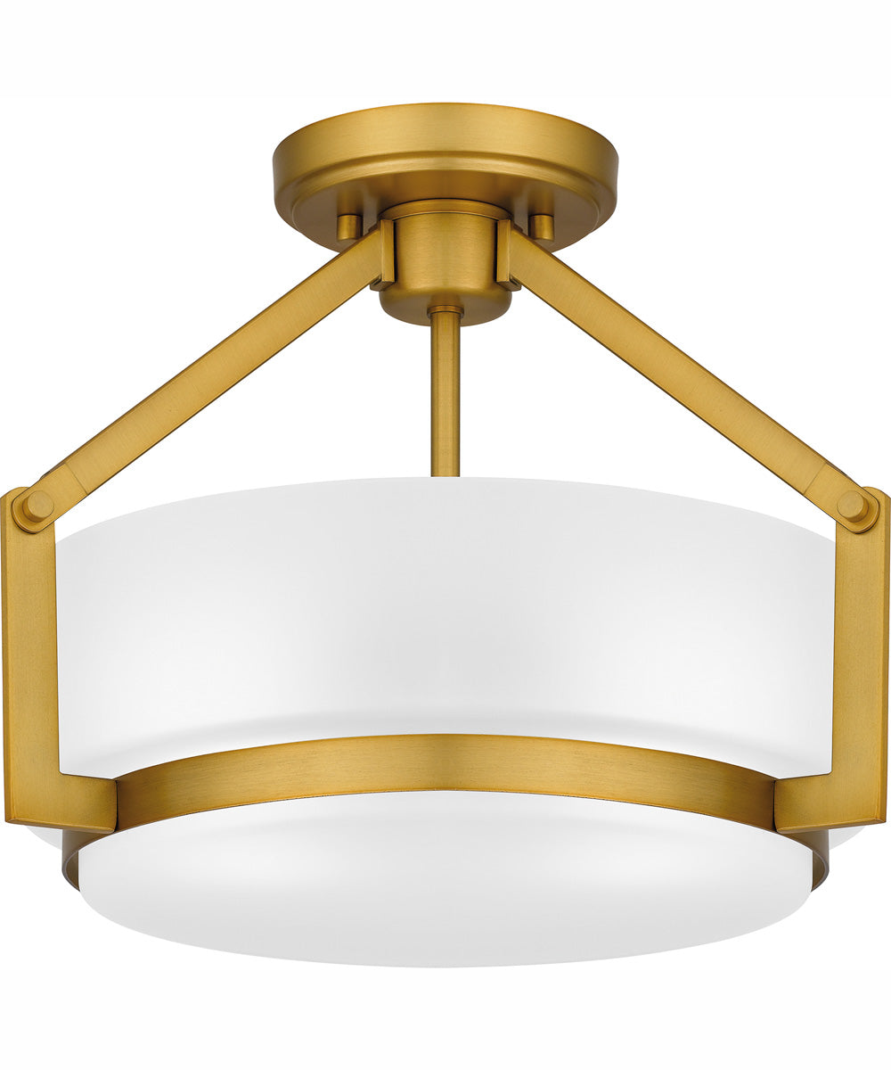 Quoizel Semi-Flush Mount Medium 2-light Semi Flush Mount Aged Brass