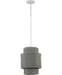 Manteo 1-Light with Weathered Grey Rattan Indoor/Outdoor Hanging Pendant Light Cottage White