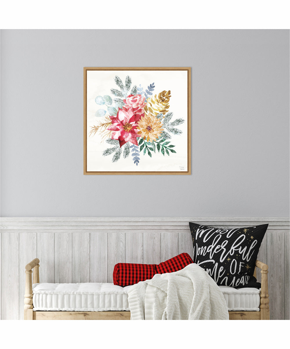 Framed Holiday Sparkle II by Dina June Canvas Wall Art Print (22  W x 22  H), Sylvie Maple Frame