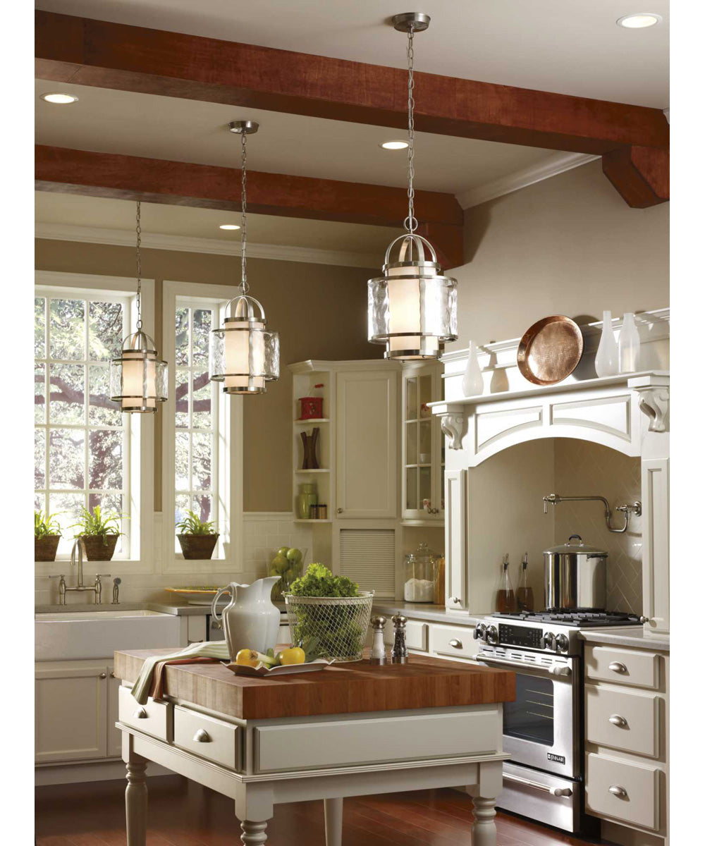 Bay Court 1-Light Foyer Pendant Brushed Nickel