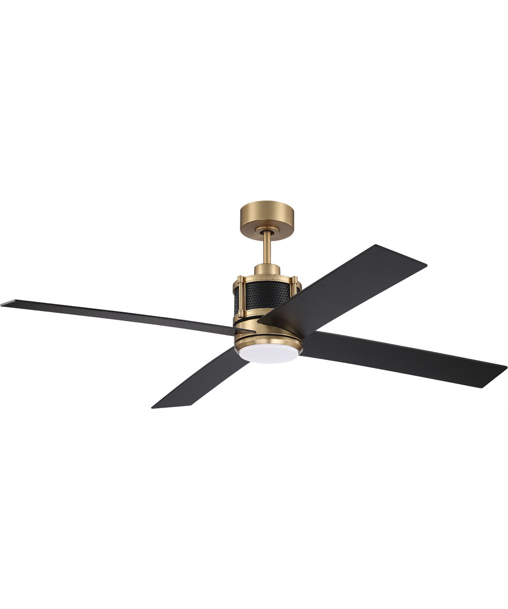 56" Gregory 1-Light Ceiling Fan Satin Brass / Flat Black