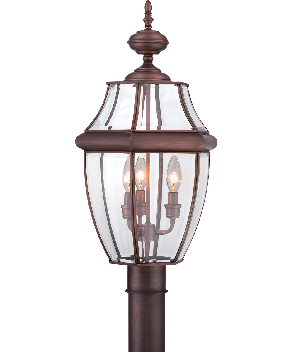 Newbury Large 3-light Outdoor Post Light Aged Copper