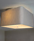 Moderne Flush Mount Conversion Kit 16"w Rounded Corner Square Oatmeal Drum Shade