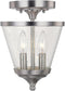 Stanton 2-Light Dual-Mount Pendant/Semi-Flush Mount Foyer Fixture Brushed Nickel