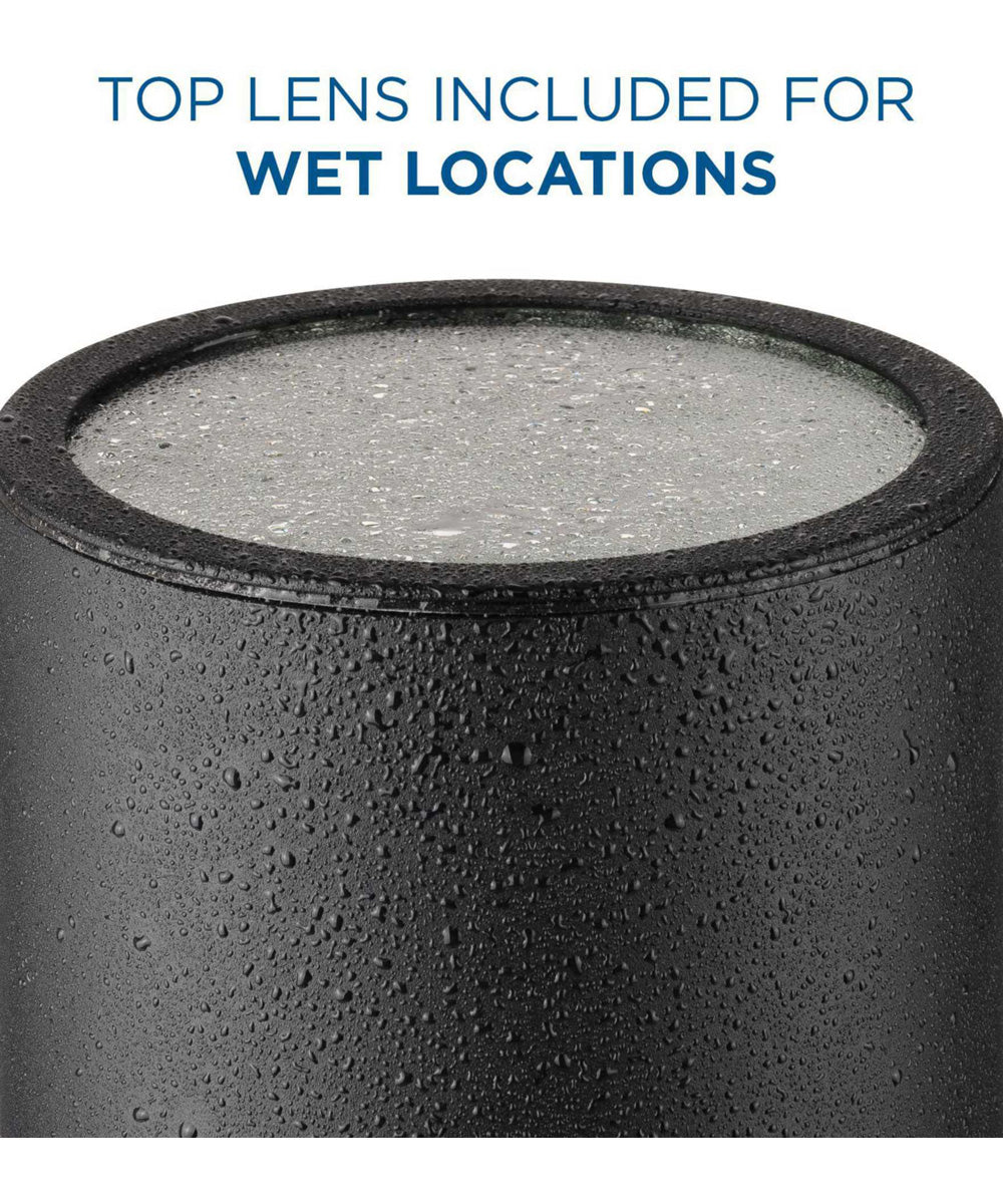 6" Outdoor Up/Down Wall Cylinder 2-Light Modern Outdoor Wall Lantern with Top Lense Black